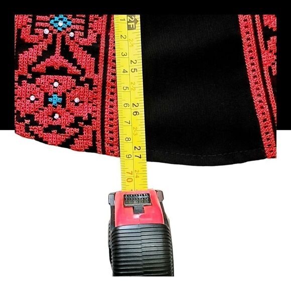 Beautiful Red and Black Embroidery Palestinian Girl Dress Thobe Tatreez Heritage - Picture 8 of 10